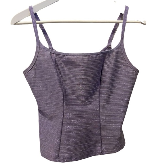 Papillon Blanc purple shimmer tank with built in bra - Picture 1 of 7